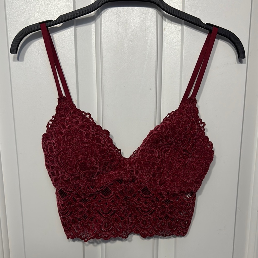Burgundy Lace Bralette